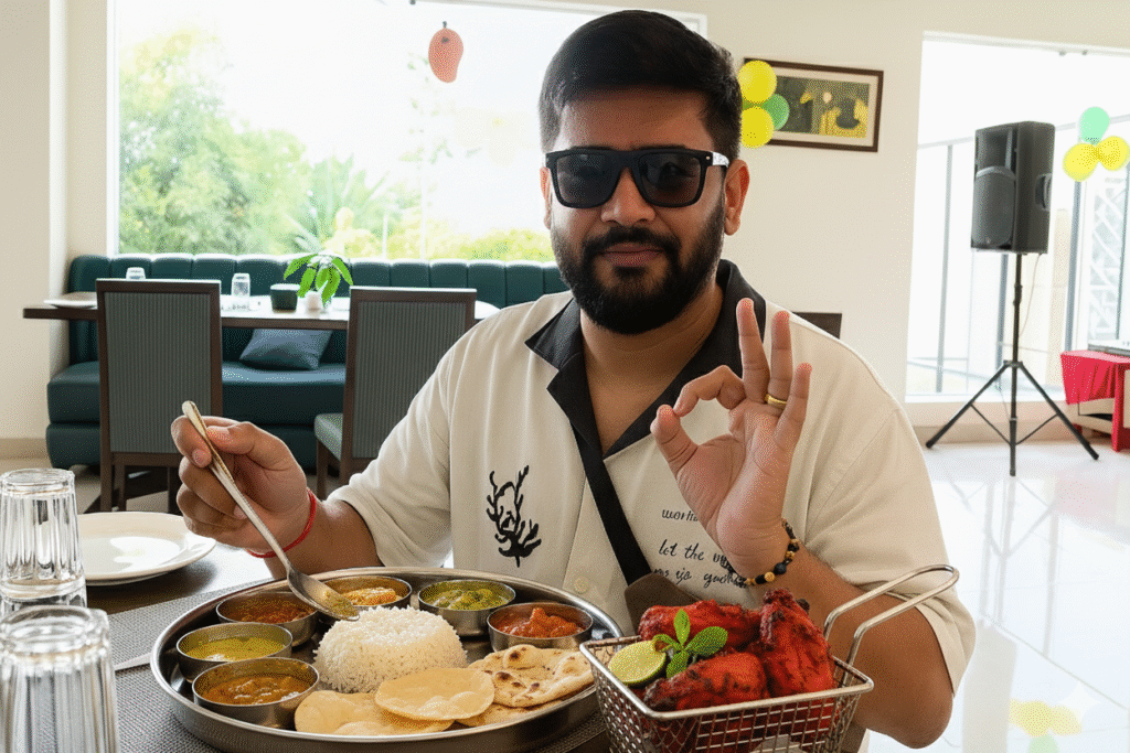 Musafir Couple food influencers in Pune, Mumbai, Nashik, Kolhapur, Aurangabad and Sangli creating hotel dining and restaurant food vlogs